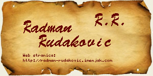 Radman Rudaković vizit kartica
